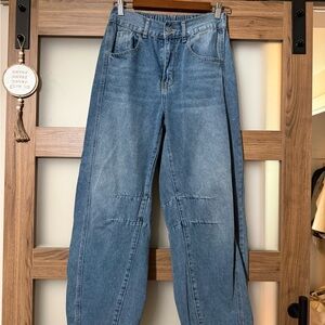 High-Rise Barrel Jeans